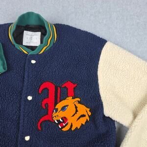 Urban Outfitters Medium Sherpa Tiger Graphic Varsity Jacket